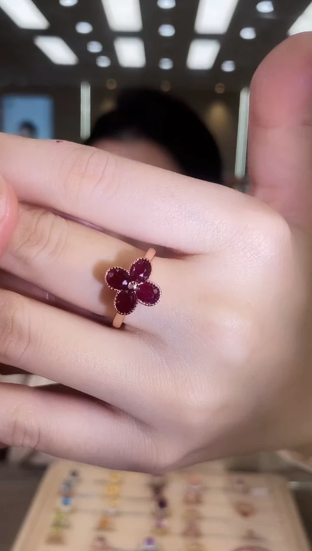 银S925镶嵌戒指红宝石09