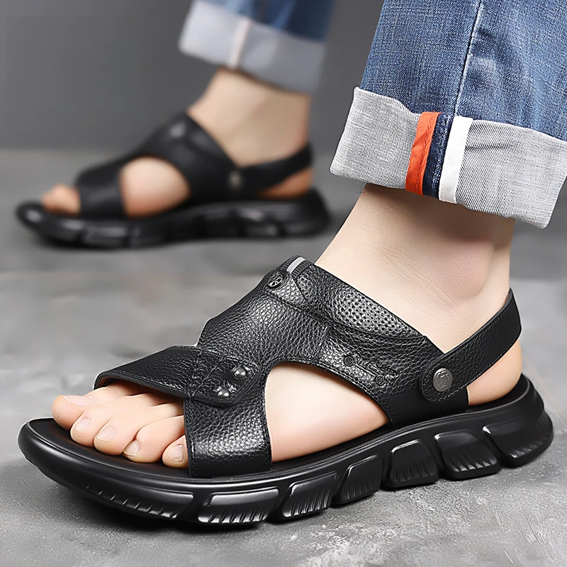 DH6613夏季男士凉鞋软底软面轻便防滑舒适百搭沙滩凉鞋踩屎感透气