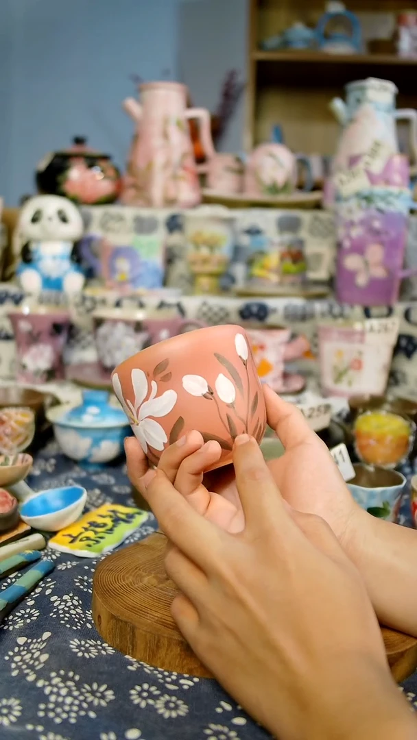 瓷片设计师款手绘釉下五彩陶瓷