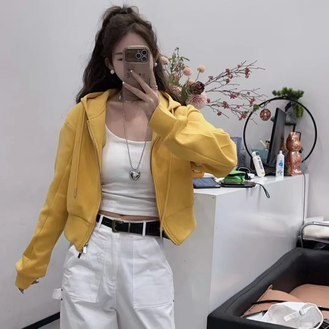 短款拉链韩版卫衣上衣气质女士显瘦ins春季外套58023