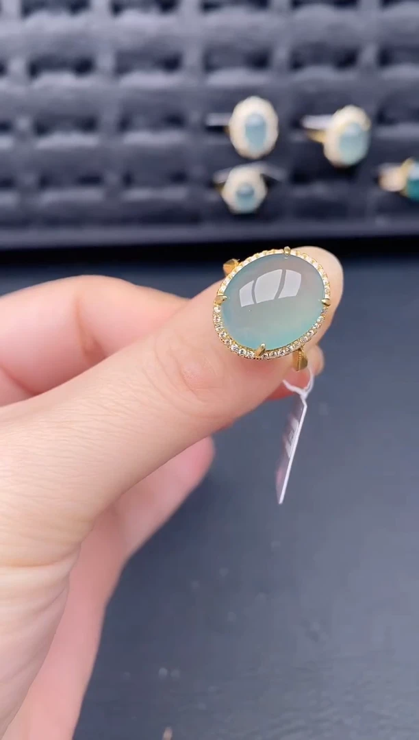 银S925镶嵌戒指翡翠天然a货翡翠314