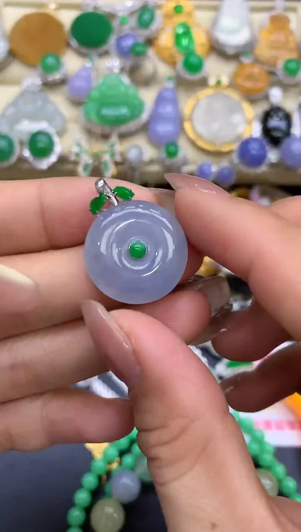 颈饰18K金镶嵌翡翠141-中国好珍宝