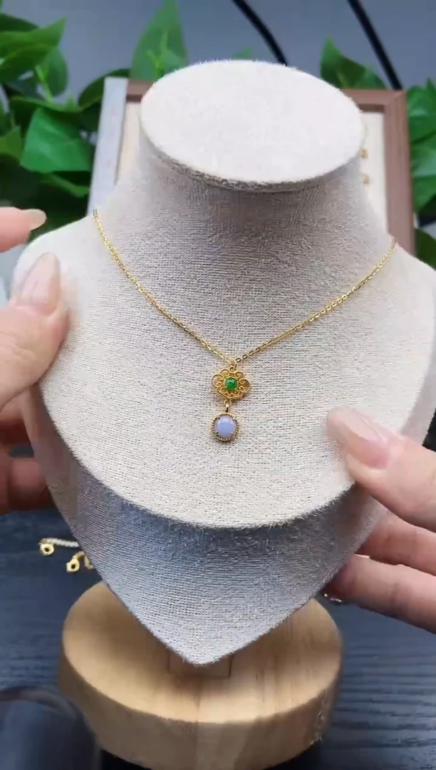 颈饰银S925镶嵌翡翠12