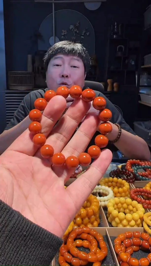 未镶嵌手链南红玛瑙12+柿子黄