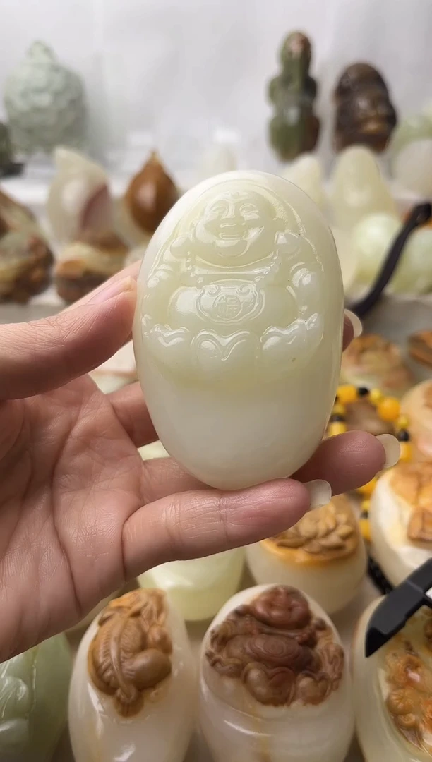 石材古青石棉纹正常不退换弥勒佛