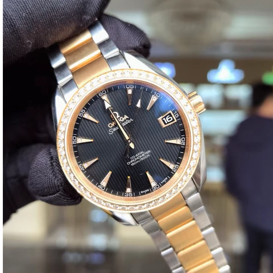 99新 Omega/欧米茄 海马系列 自动 间金  38.5