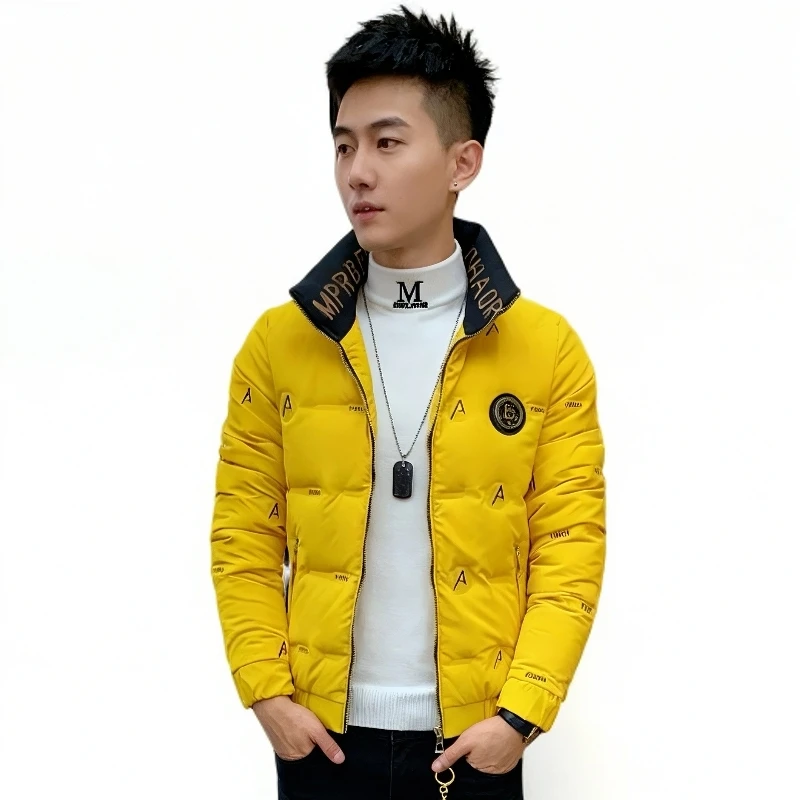 冬季时尚轻奢保暖棉衣立领休闲修身潮流短款男袄子1928