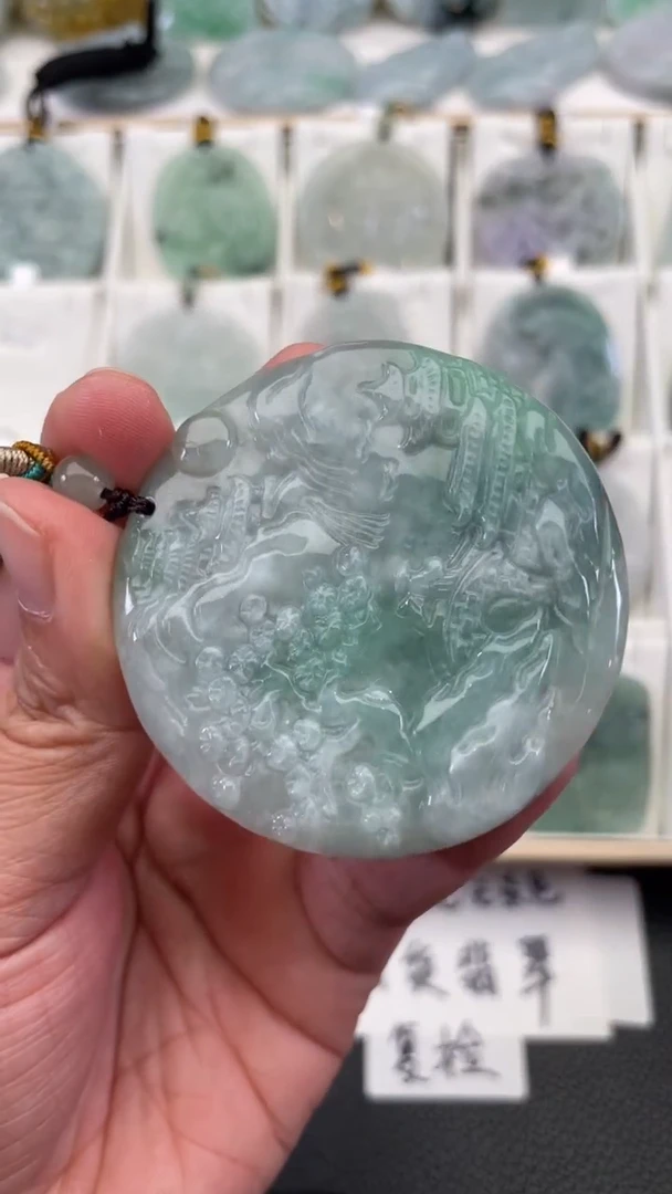 颈饰未镶嵌翡翠天然缅甸翡翠A货423