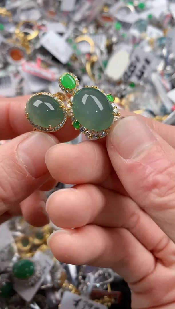 银S925镶嵌戒指翡翠111   3