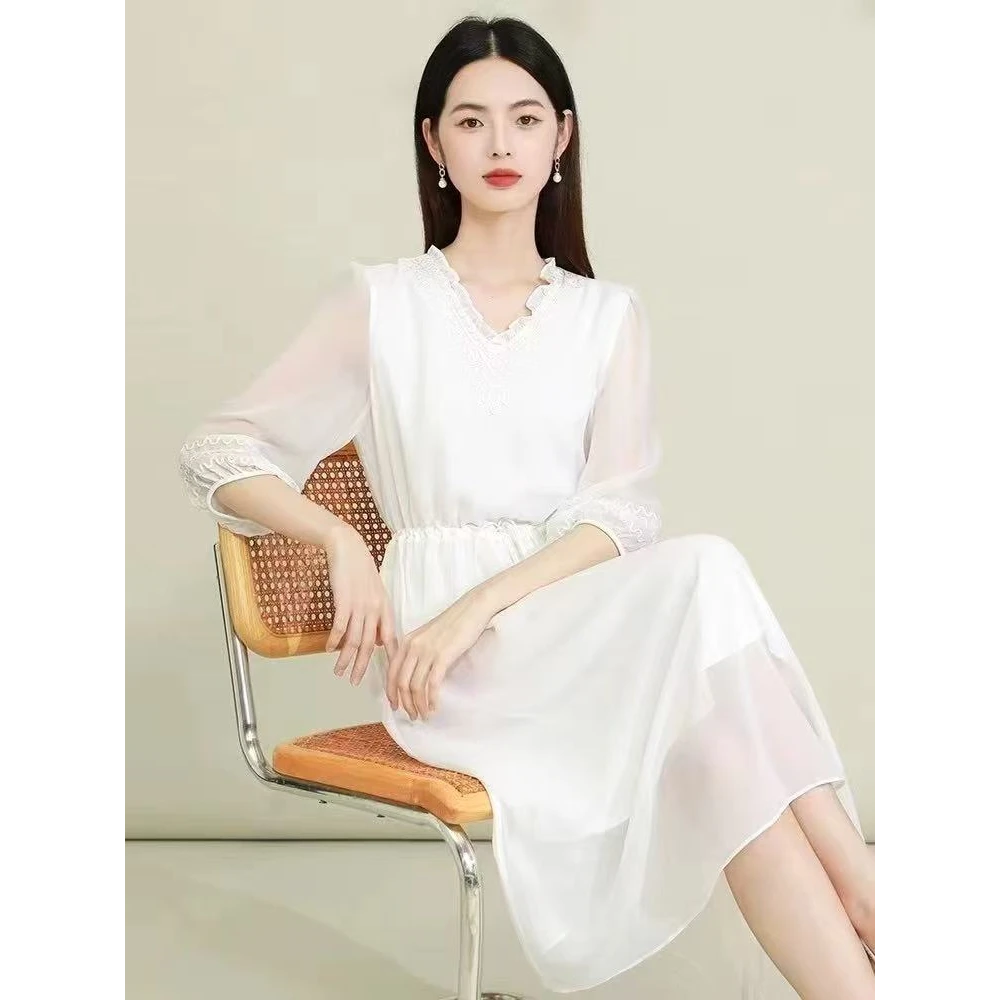 100%桑蚕丝连衣裙25DAK0347