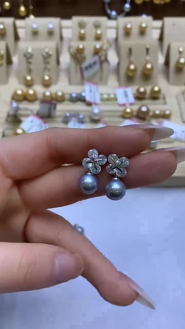 合金925银无8-9mm真多麻耳饰