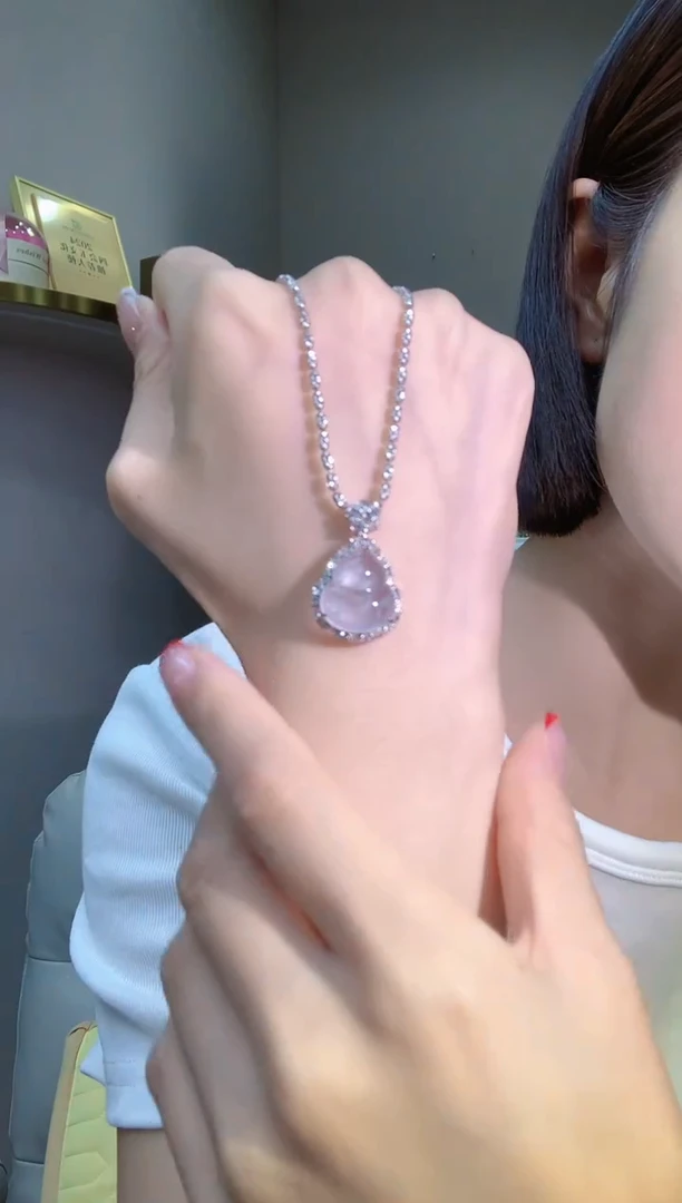 吊坠(不含链)18K金镶嵌翡翠夏日珠宝B79