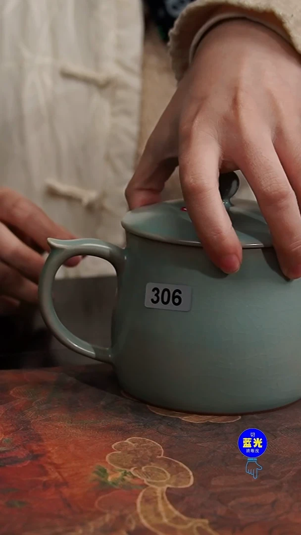 摆件瓷《****技微瑕清凉寺原矿釉办公杯306