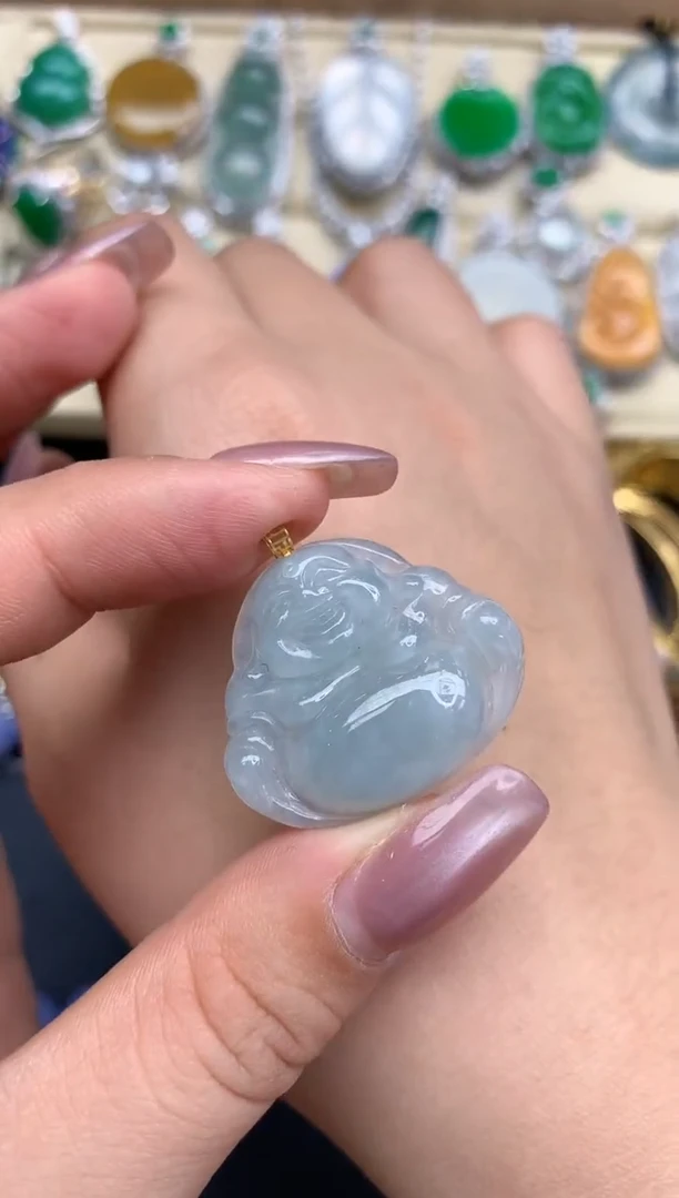 颈饰18K金镶嵌翡翠131-中国好珍宝