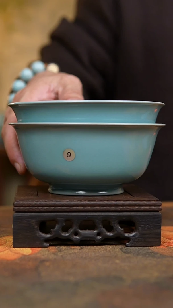 碗?**?仿古天青纯手工宫碗14口径两支9