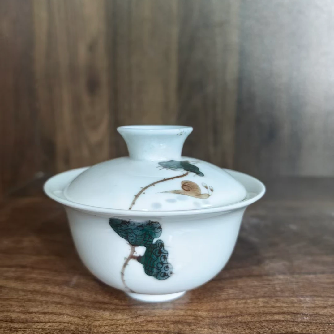 仿古瓷 A182景德镇制陶瓷盖碗一件
