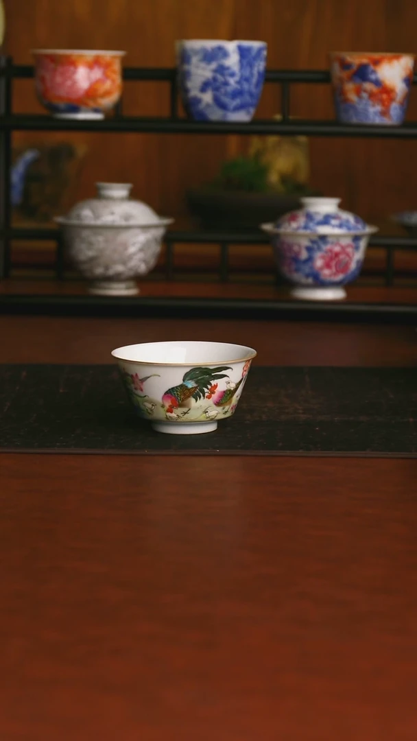 景德镇手工手绘的5（微瑕）