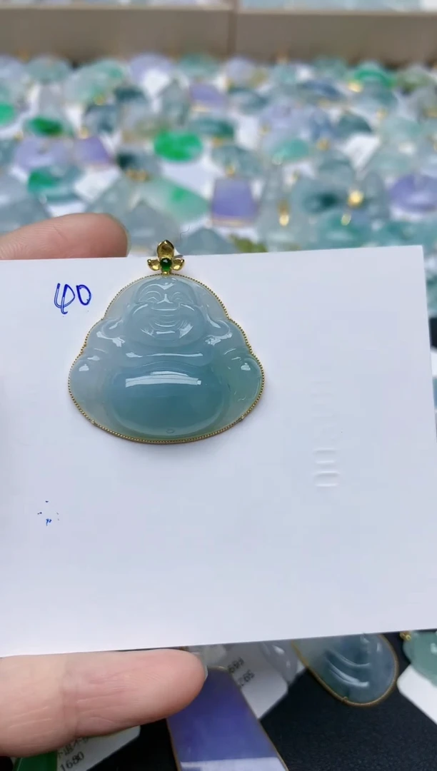 【闪购商品】翡翠颈饰18K金镶嵌天然翡翠A货