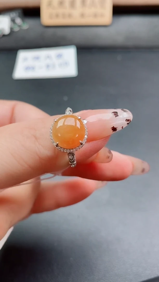 银S925镶嵌戒指翡翠1