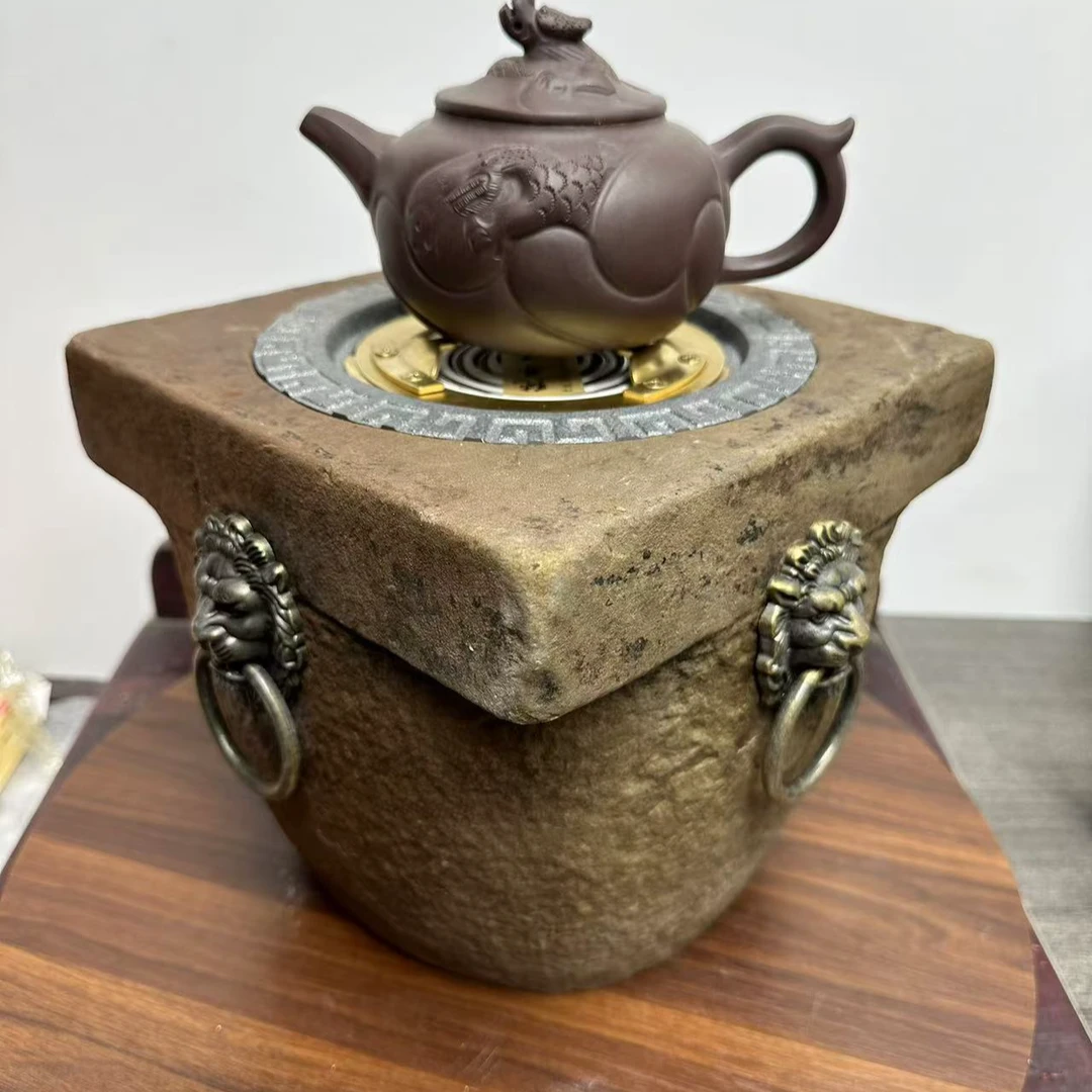 天圆地方复古炭火煮茶壶家用大容量户外露营茶炉
