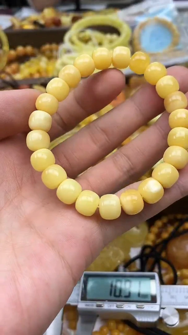 裸石蜜蜡未镶嵌手串卡9