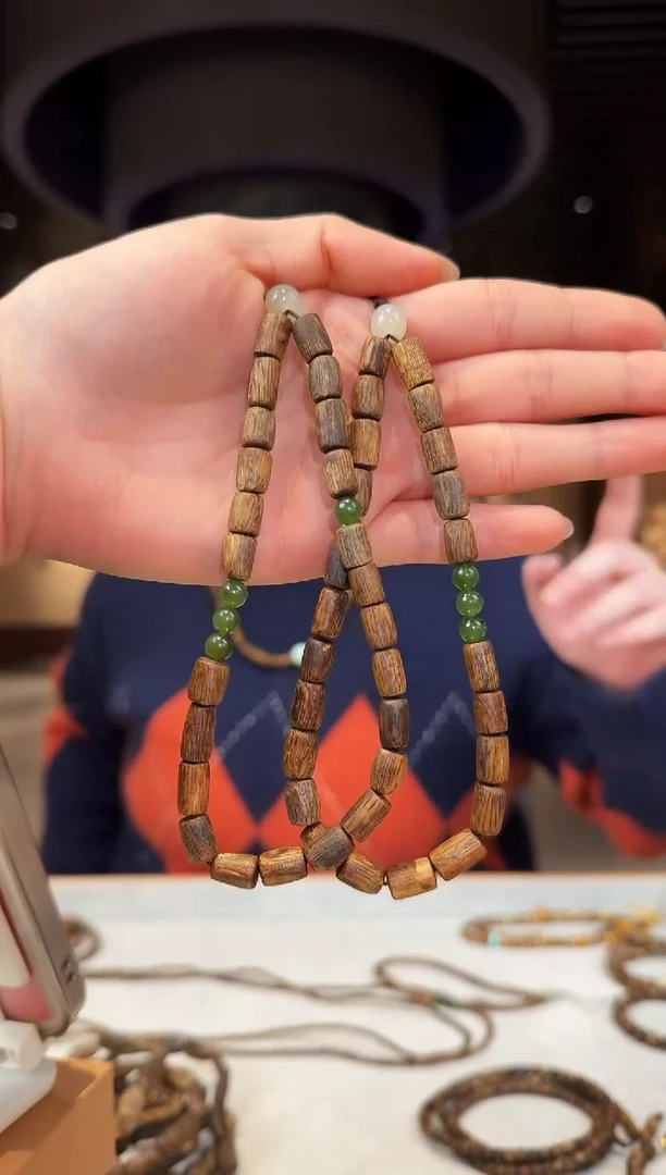 【闪购商品】沉香手串海南莺歌绿棋手机链随形（多样性发其一）