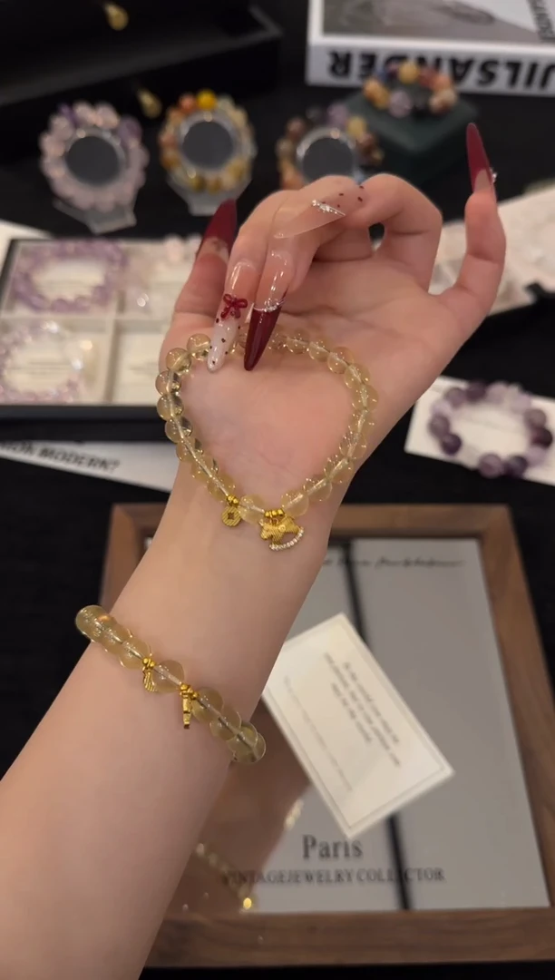 合金手链水晶黄水晶x3679