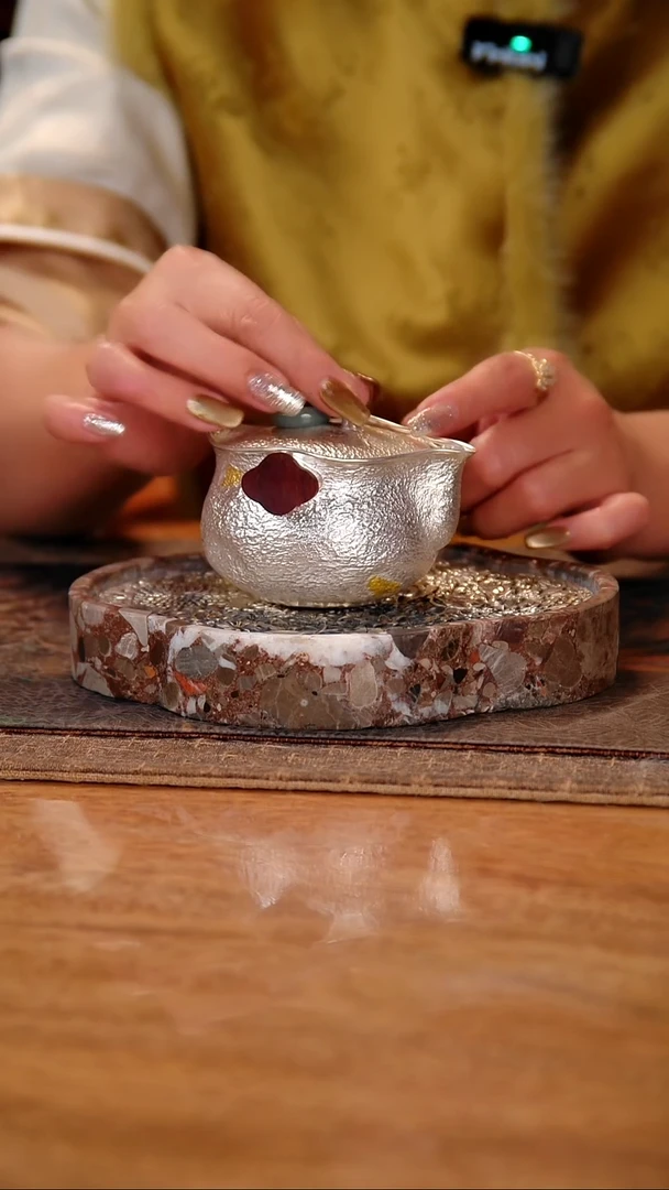 盛唐工坊 足银999 手工泡茶壶手抓