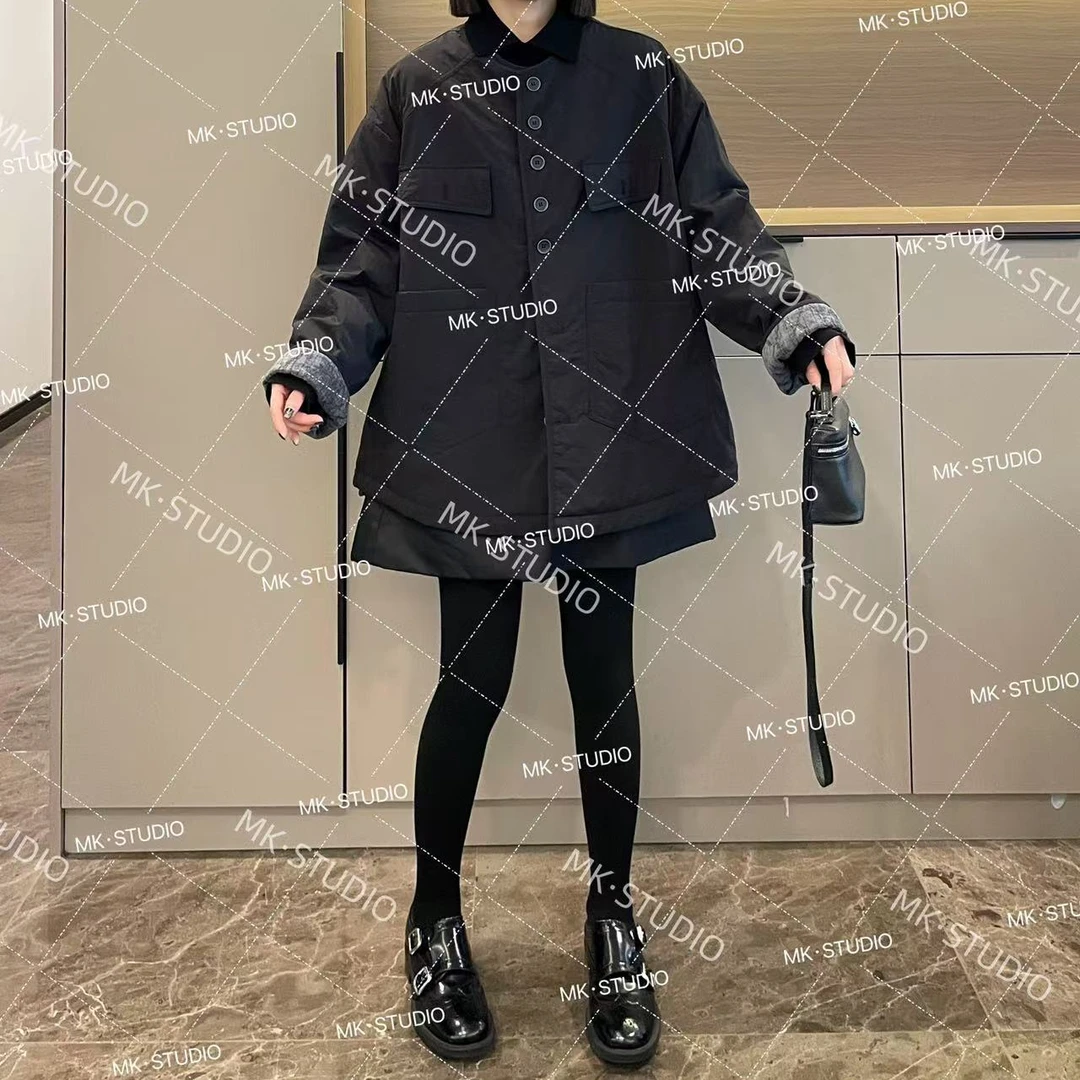 米可/MK-1606ZJ【圆领排扣棉服】时尚休闲气质减龄冬季新款棉服