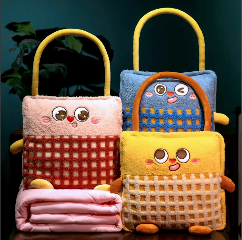 抱枕被子两用加厚冬天办公室折叠午睡枕头毯子二合一汽车靠枕车载