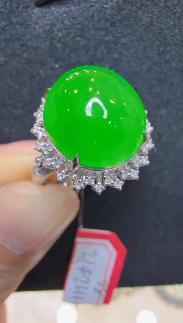 18K金镶嵌戒指翡翠多样性团购发一件