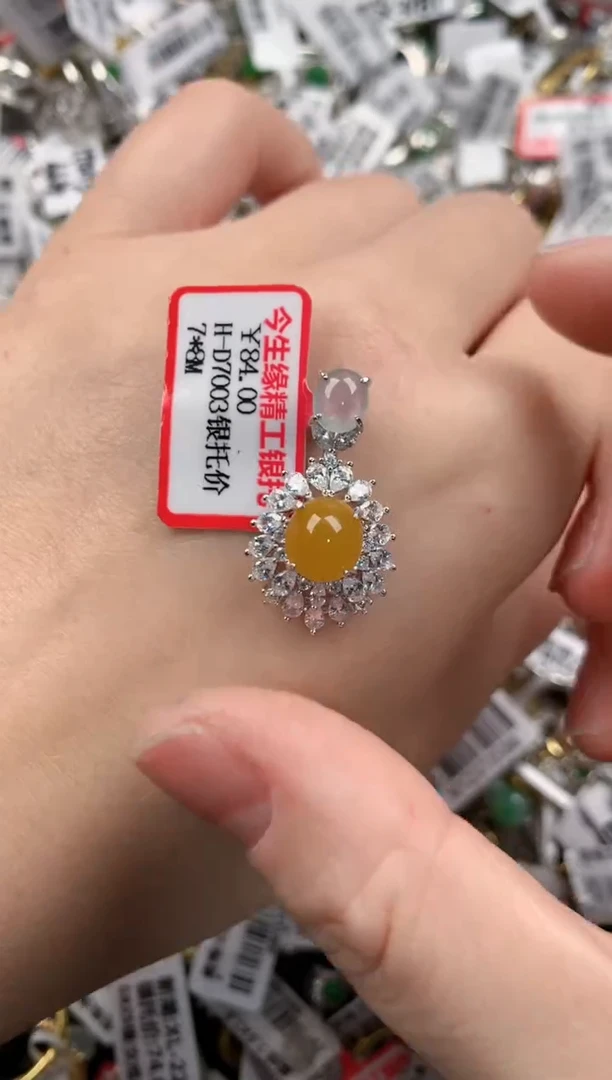 银S925镶嵌戒指翡翠101010---6
