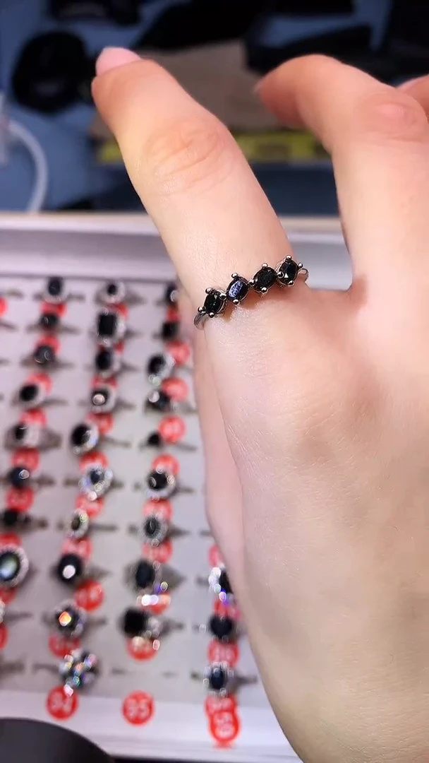 【闪购商品】蓝宝石戒指银S925镶嵌1111