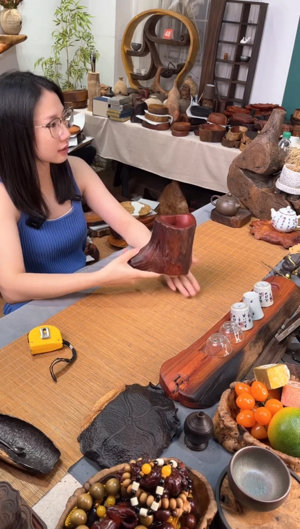 缅花笔筒9.5-9-13