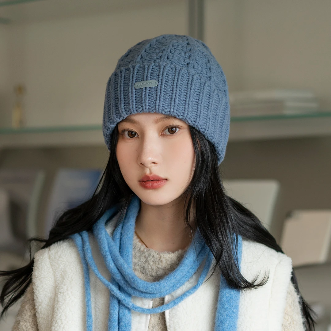 疯帽子 韩版纯羊毛针织帽子复古麻花毛线帽逛街包头帽 25年秋季新
