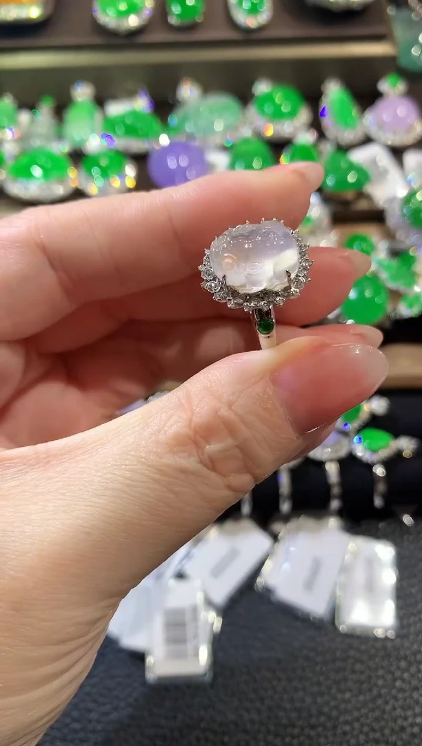 18K金镶嵌戒指翡翠C60