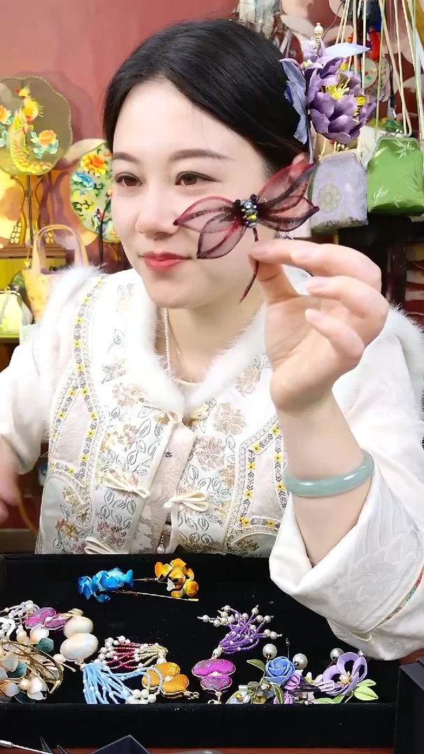 纯铜合金琉璃非遗绒花好美