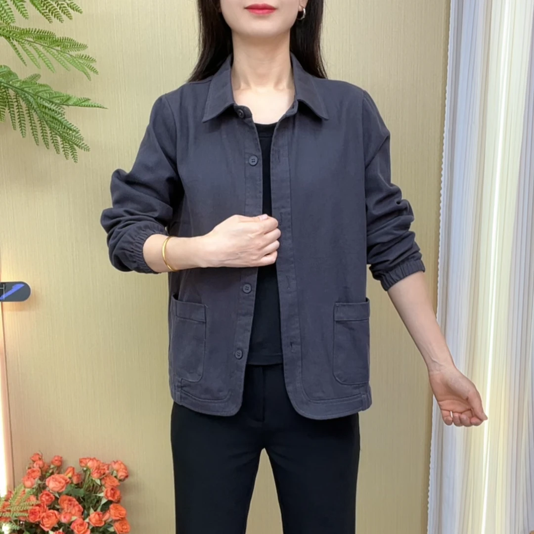2025秋款休闲舒适女款上衣洋气百搭妈妈装轻便时尚外套