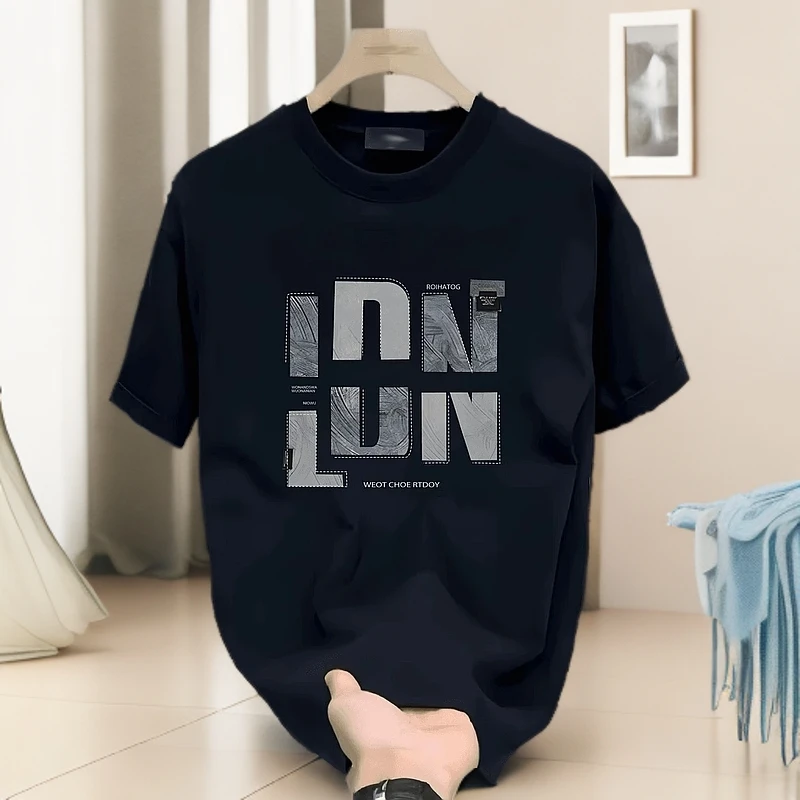 仓石一树潮牌体恤印花美式字母短袖男士夏季潮流圆领宽松半袖T恤t