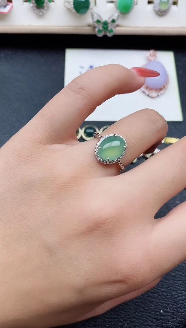 【闪购商品】翡翠戒指银S925镶嵌11111