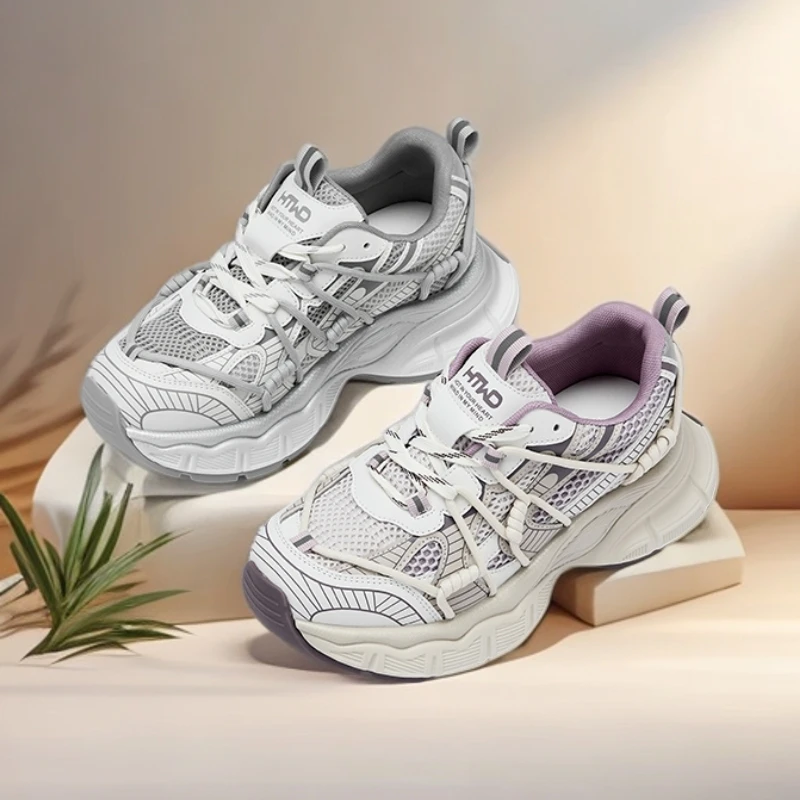 热风厚底增高老爹鞋2025年新款百搭轻便运动休闲女鞋子H42W25708