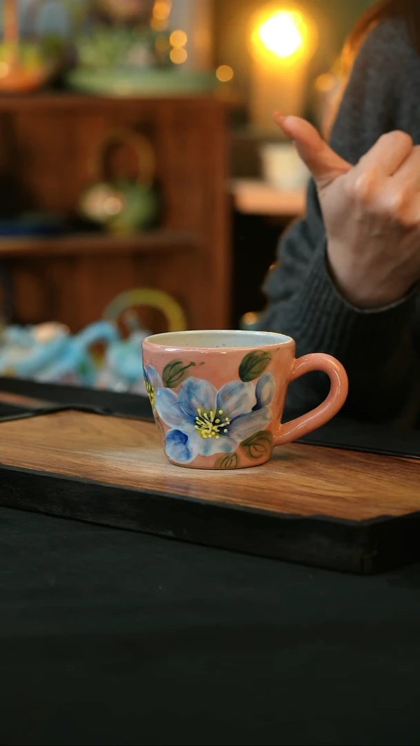 杯手绘心瓷陶瓷浮力