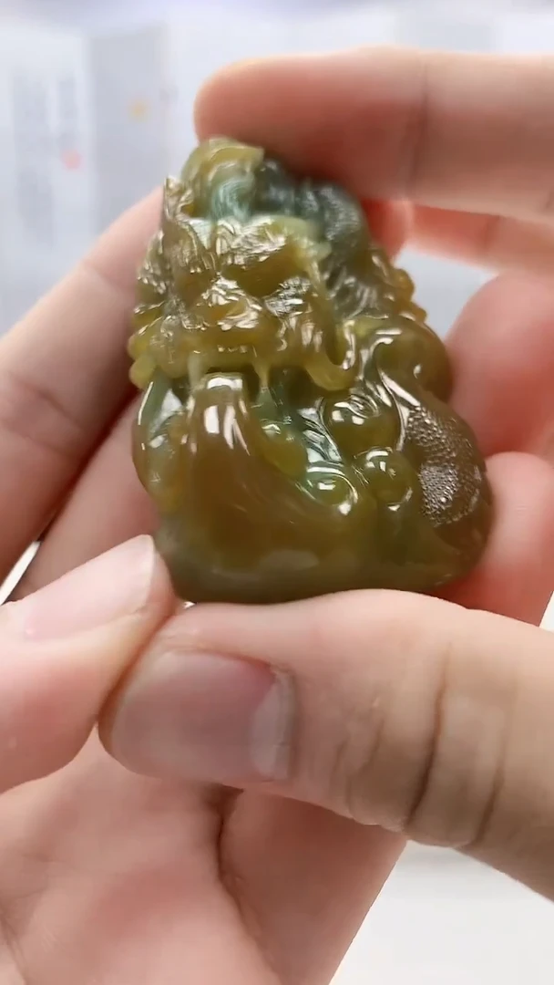 未镶嵌定制翡翠3099bb-毛货挂件80