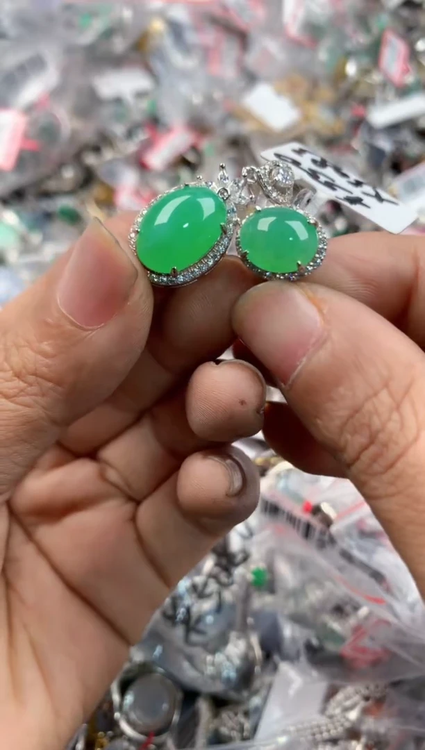 银S925镶嵌戒指翡翠1313---4