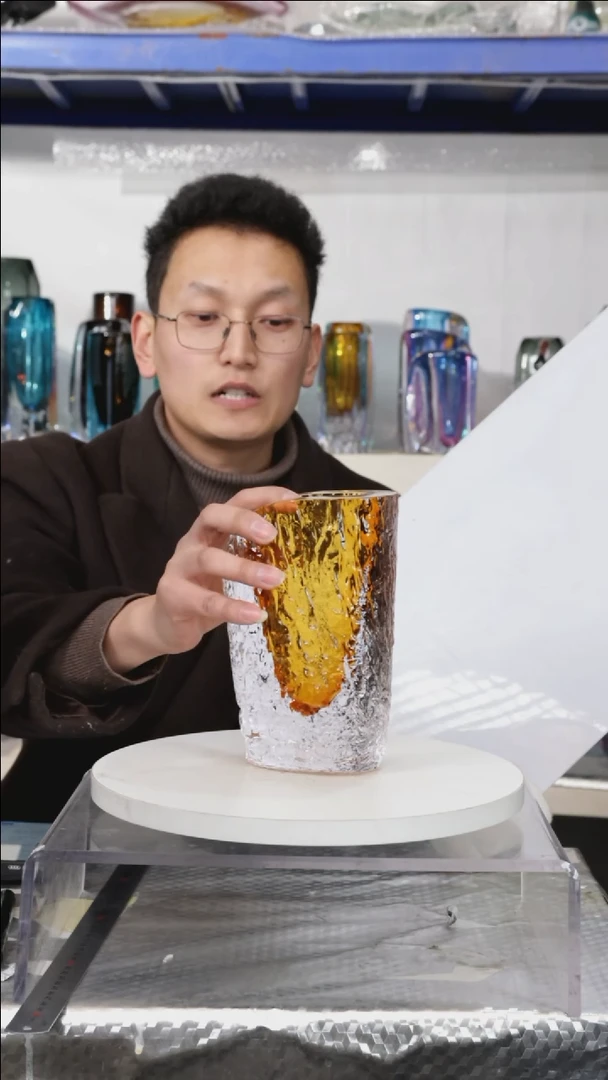 【闪购商品】琉璃【幻彩】高19.5精品琉璃正常手工痕迹