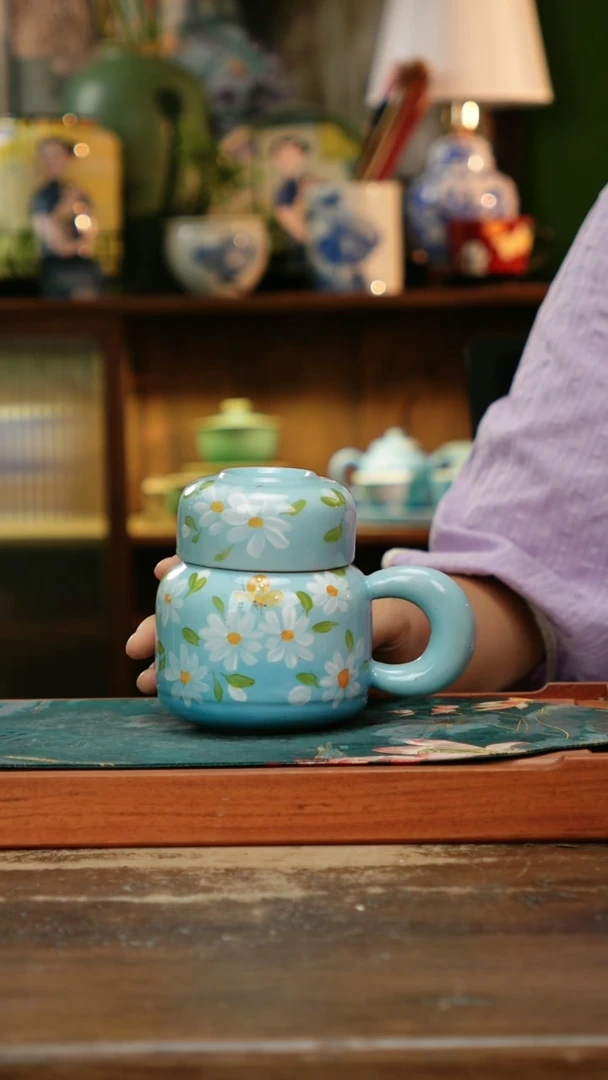 瓷片景德镇纯手工釉下彩精品茶具水杯