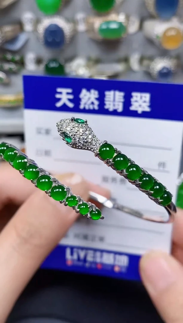 银S925镶嵌手镯翡翠254