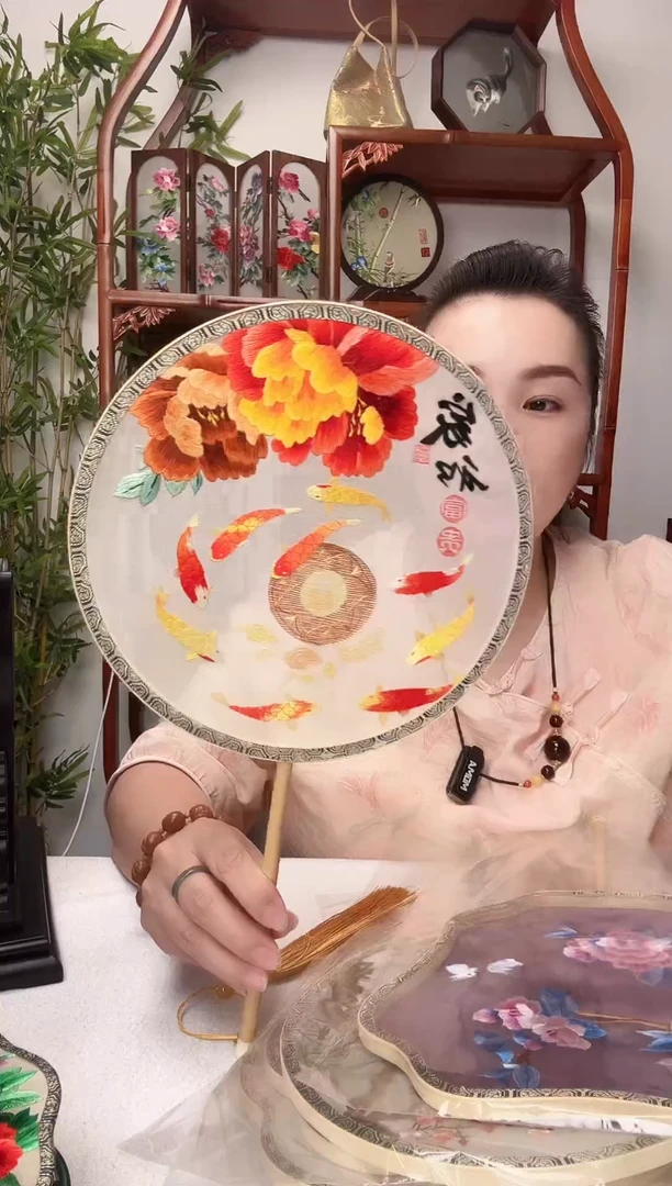 刺绣团扇双面非遗