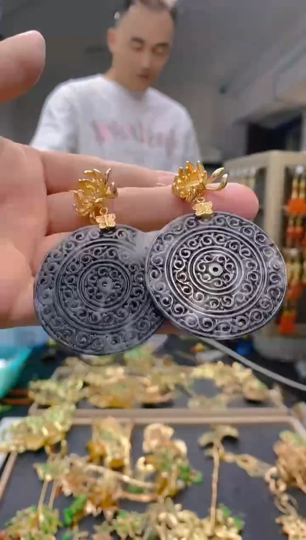 【闪购商品】翡翠耳饰合金227翡翠耳钩