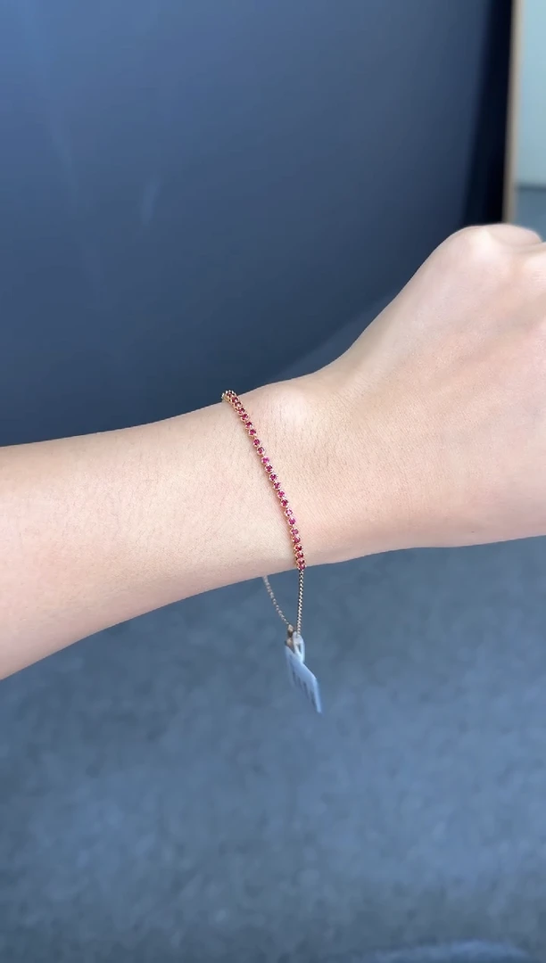 18K金镶嵌手链红宝石主石共1.07克拉